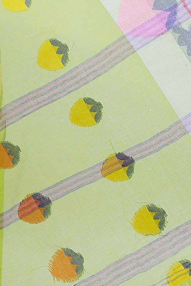 Green Pure Cotton PaddaPar Tant Saree (774)